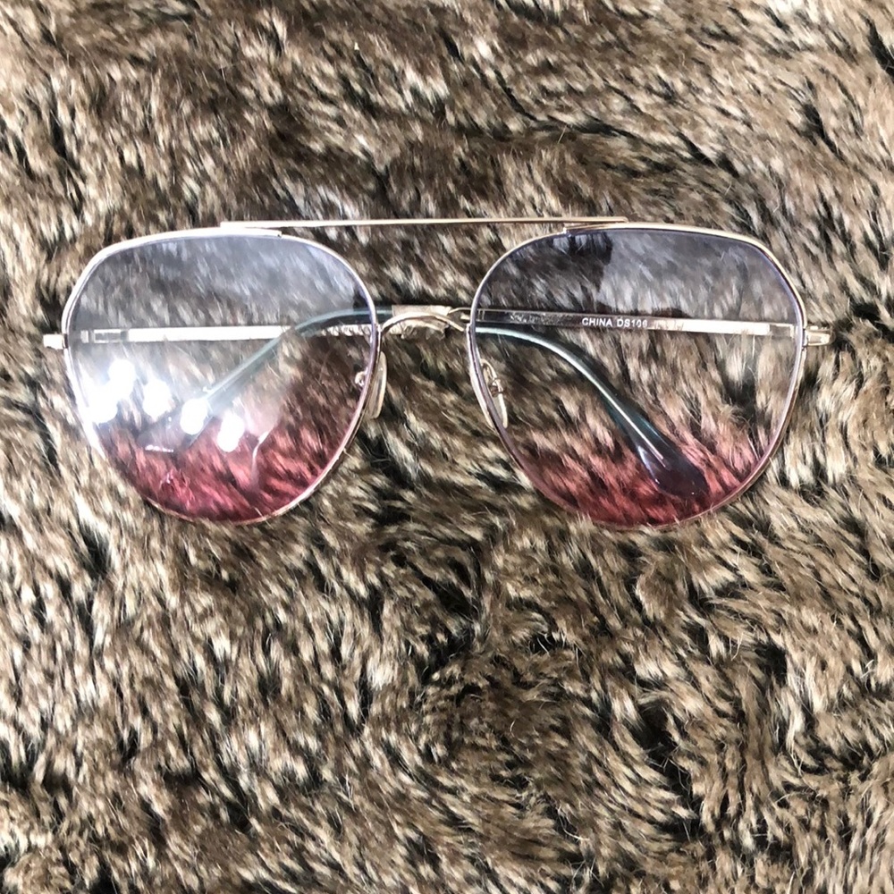 Oversize ombré aviators